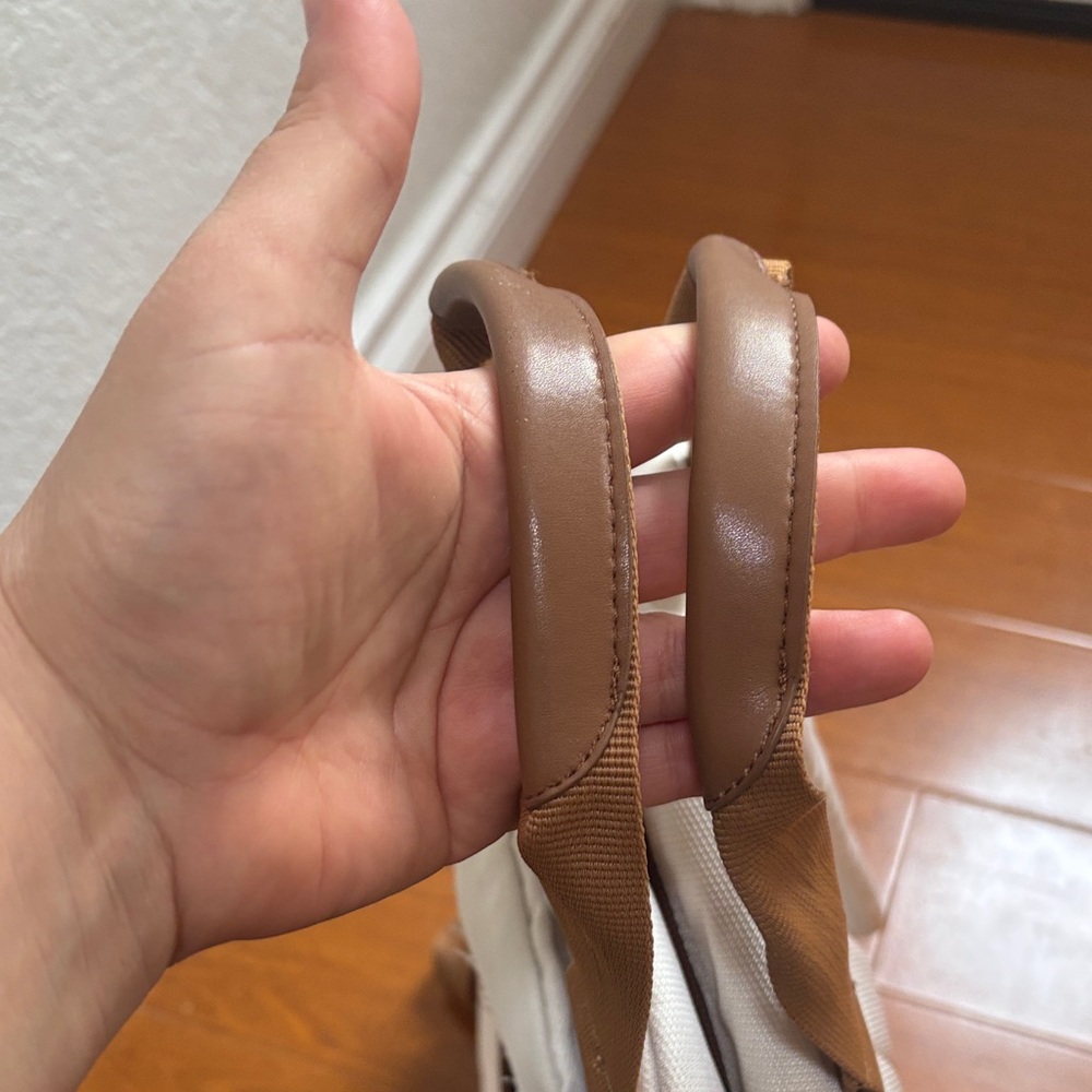 Elegant Cream and Brown Backpack - Picture 7 of 8
